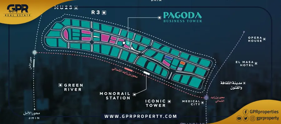 موقع باجودا مول العاصمة الإدارية Pagoda Mall New Capital