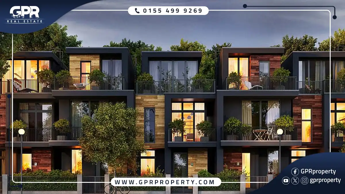 Twin house for sale in Crescent Walk Compound New Cairo with a Space 244 sq and a down payment of 12%